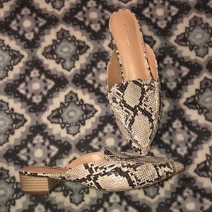 NWT Express Snake Print Mules